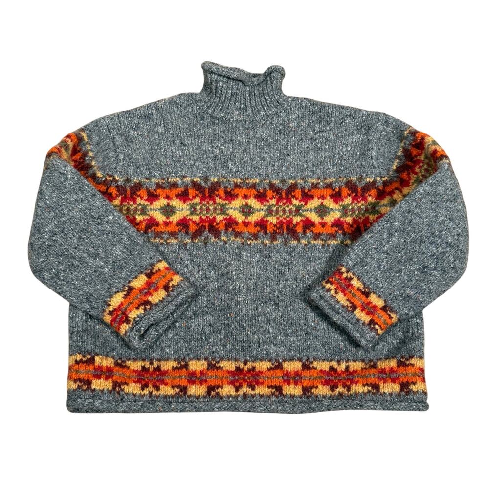 Vintage Abercrombie & Fitch Wool Knit Fall Fair Isle Sweater Women's XS / Youth